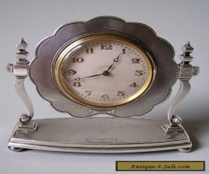 Item FINE SMALL STERLING SILVER 8 DAY CLOCK in Working Order for Sale