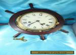 Antique Brass Schatz Ships Bell Clock Wheel Mount With Key for Sale