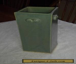 Item Vintage Large  Chinese Celadon  Green Studio Cabinet Vase Artist Signed  for Sale