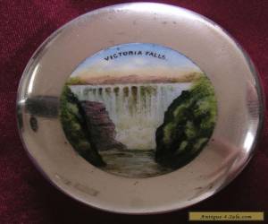 Item ANTIQUE HALLMARKED 1907 STERLING SILVER BOX  PICTORIAL ENAMEL VICTORIA FALLS  for Sale