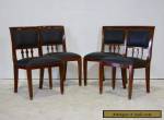 Set of 4 traditional mahogany dining chairs with genuine leather upholstery  for Sale