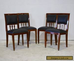 Item Set of 4 traditional mahogany dining chairs with genuine leather upholstery  for Sale