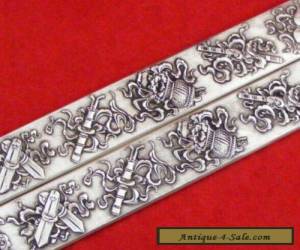Item  Old Chinese handwork Carved Eight weapon tibet Silver Bullion paperweight for Sale