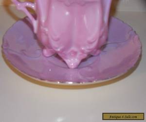 Item Antique Vintage Delicate Luster Pink & Gold Footed Tea Cup & Saucer for Sale