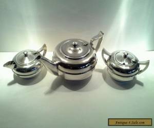 Item Vintage Art Deco Silverplated Teapot, Sugar Bowl & Creamer for Sale
