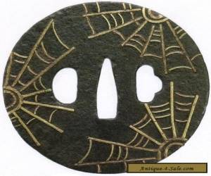 Item Japanese Samurai Sword 82mm Iron Heianjo Spider WebTsuba for Sale