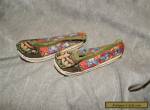 Antique Chinese Gold Metalic Thread Embroidered Bound Feet or childs shoes for Sale
