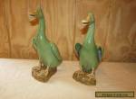 Pair old or Antique Chinese Export Porcelain Celadon Duck Figurines for Sale
