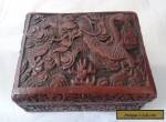 Superb Antique Chinese Carved Dragon Cinnabar Lacquer Box for Sale
