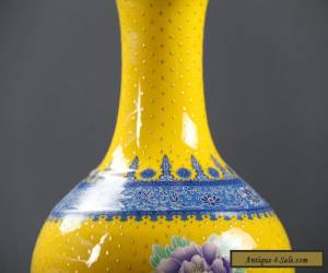 Item Exquisite Chinese handwork painting flower Porcelain Vase QIANLONG mark C1054 for Sale