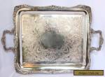 LARGE HEAVY ROGER BROS. SILVERPLATE BUTLER'S TRAY WITH ORNATE EDGE for Sale