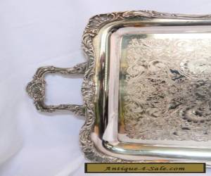 Item LARGE HEAVY ROGER BROS. SILVERPLATE BUTLER'S TRAY WITH ORNATE EDGE for Sale