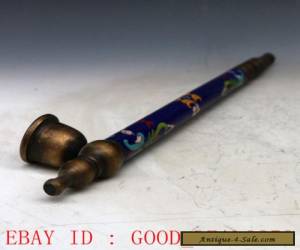 Item Collectible Decorated Cloisonne Handwork Flower Smoking Pipe for Sale