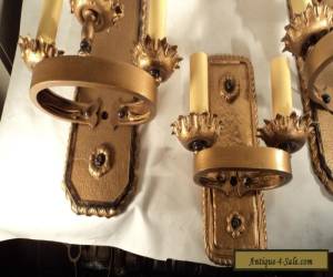 Item Special 4 Piece Set Solid Brass Sconces Arts Crafts Style for Sale