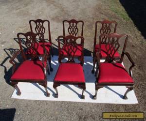 Item CHIPPENDALE STYLE SET OF 6 MATCHING MAHOGANY VINTAGE DINING CHAIRS for Sale
