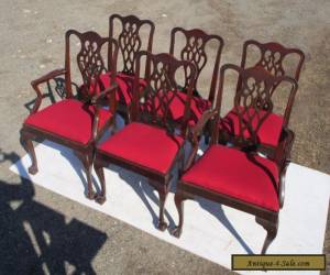 Item CHIPPENDALE STYLE SET OF 6 MATCHING MAHOGANY VINTAGE DINING CHAIRS for Sale