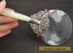 Old Decorated Handwork Jade Armoured Miao Silver Flower Usable Magnifying Glass for Sale