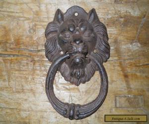 Item   Cast Iron Antique Style Rustic LION HEAD Door Knocker Brown Finish  for Sale