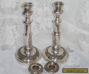 Item Pair Of Antique Georgian Silver Plate Telescopic Candlesticks for Sale
