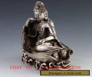 Item Chinese Silver Buddhism GuanYin Goddess Kwan-yin Buddha Statue             for Sale