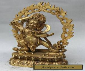 Item Tibet buddhism Brass Mahakala Wrathful Deity Boddha Hold Sword Statue  Descripti for Sale