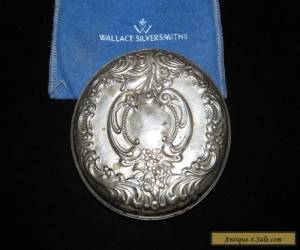Item VINTAGE WALLACE STERLING SILVER ART DECO ROUND PURSE MIRROR 3 3/16" w/BAG for Sale