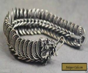 Item rare collectible handmade exquisite decoration miao silver bracelet - dragon for Sale