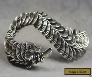 Item rare collectible handmade exquisite decoration miao silver bracelet - dragon for Sale
