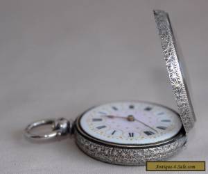 Item Antique Swiss 935 Sterling Silver & Enamel Pocket Fob Watch w Key - 3 Bears HM for Sale