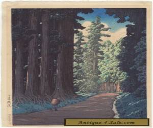 Item Kawase Hasui,   Road to Nikko,  Original Lifetime print for Sale