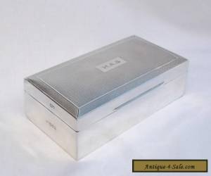 Item FINE VINTAGE ART DECO SOLID SILVER STERLING CIGARETTE CIGAR BOX CHESTER 1926 for Sale