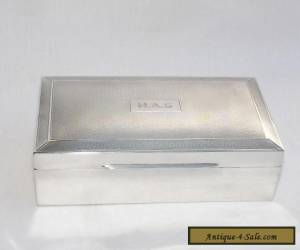 Item FINE VINTAGE ART DECO SOLID SILVER STERLING CIGARETTE CIGAR BOX CHESTER 1926 for Sale