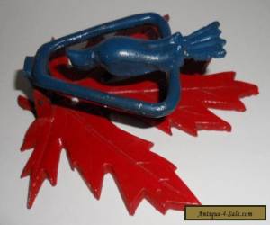 Item Vintage Door Knocker Metal Painted Blue Bird & Red Maple Leaf About 5" x 4 1/2" for Sale