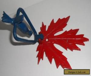 Item Vintage Door Knocker Metal Painted Blue Bird & Red Maple Leaf About 5" x 4 1/2" for Sale