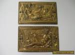 2 Antique Brass Furniture Applique Plaques 5" x 3-1/4" Numbered for Sale
