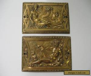 Item 2 Antique Brass Furniture Applique Plaques 5" x 3-1/4" Numbered for Sale