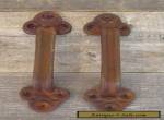 2 Large Rustic Cast Iron Barn Handle Gate Pull Shed Door Handles Vintage Look for Sale