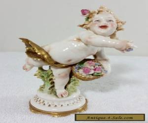 Item Antique Meissen Cherub Flower Basket Roses for Sale