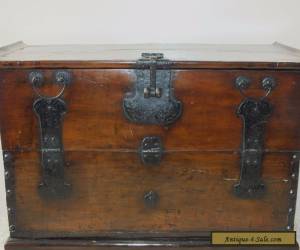 Item Antique Asian Elm Wood Trunk Table Chest Coffer  for Sale