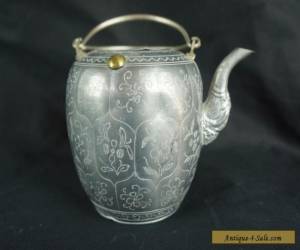 Item Nice antique chinese pewter tea pot, 4 1/2" tall for Sale