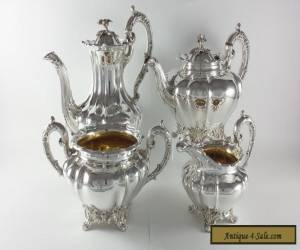 Item ANTIQUE EARLY VICTORIAN SOLID STERLING SILVER 4 PIECE TEA SET LDN 1842 for Sale