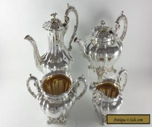 Item ANTIQUE EARLY VICTORIAN SOLID STERLING SILVER 4 PIECE TEA SET LDN 1842 for Sale