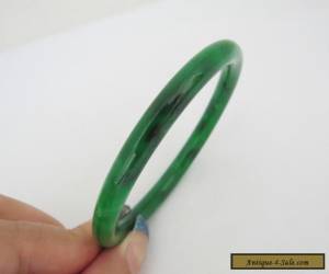 Item Natural Green Black Jadeite Jade Bangle Bracelet 56MM for Sale