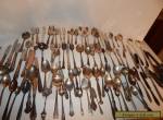 100 Pcs Mixed Lot of Silverplate Flatware for Crafts Jewelry Scrap And Use for Sale