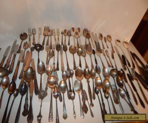 Item 100 Pcs Mixed Lot of Silverplate Flatware for Crafts Jewelry Scrap And Use for Sale