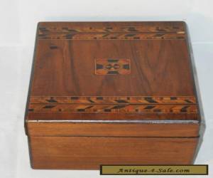 Item ANTIQUE TUNBRIDGE? WARE MARQUETRY INLAID WOODEN JEWELLERY OR TRINKET BOX   for Sale