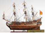 San Felipe Handcrafted Wooden Tall Ship Model 37" Spanish Galleon T063 for Sale