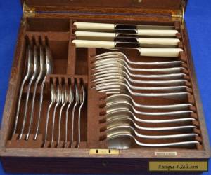 Item Antique Mappin & Webb Silver Plate Canteen of Cutlery - 42 Pieces - Oak Case for Sale