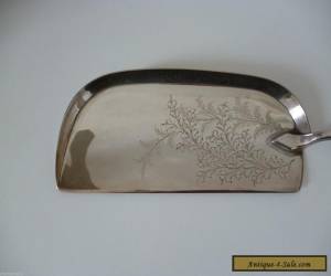 Item Antique Vintage Silver Plated Crumb Tray with Antler / Horn handle for Sale