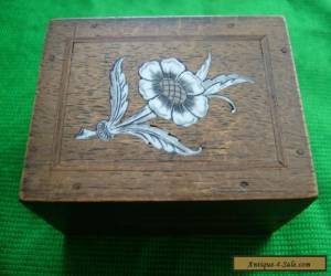 Item WONDERFUL VINTAGE INLAID WITH BONE ? FLOWER / SMALL WOODEN BOX for Sale